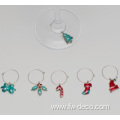 custom personalized wine glass charms rings set